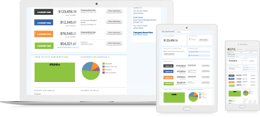 The Participant web portal displayed across 3 devices